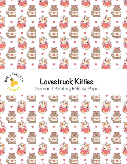 RELEASE PAPER | Lovestruck Kitties - Reusable Patterned Diamond Painting Release Paper