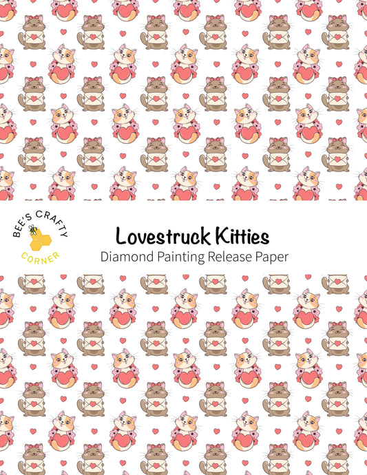 RELEASE PAPER | Lovestruck Kitties - Reusable Patterned Diamond Painting Release Paper