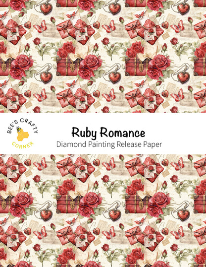 RELEASE PAPER | Ruby Romance - Reusable Patterned Diamond Painting Release Paper