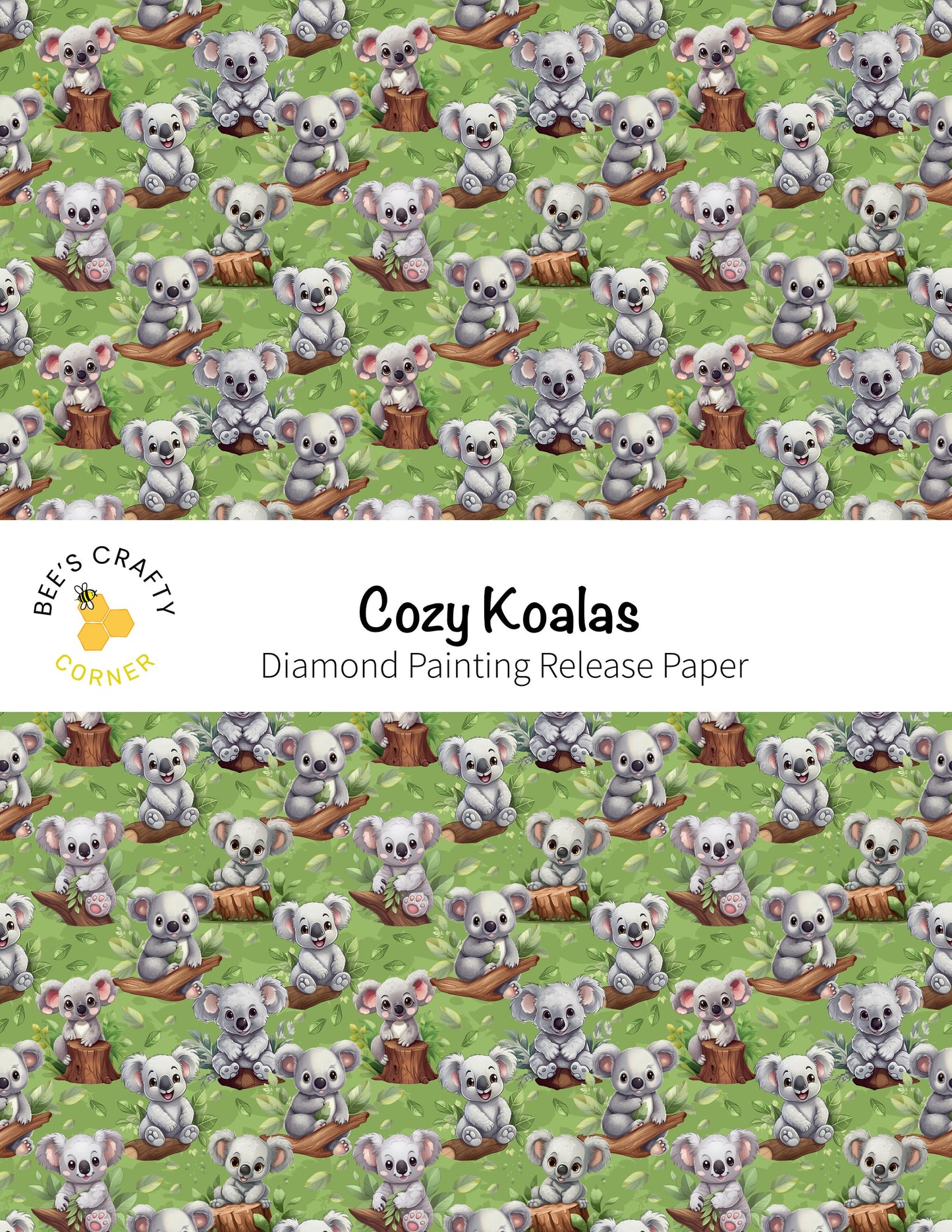 RELEASE PAPER | Cozy Koalas - Reusable Patterned Diamond Painting Release Paper