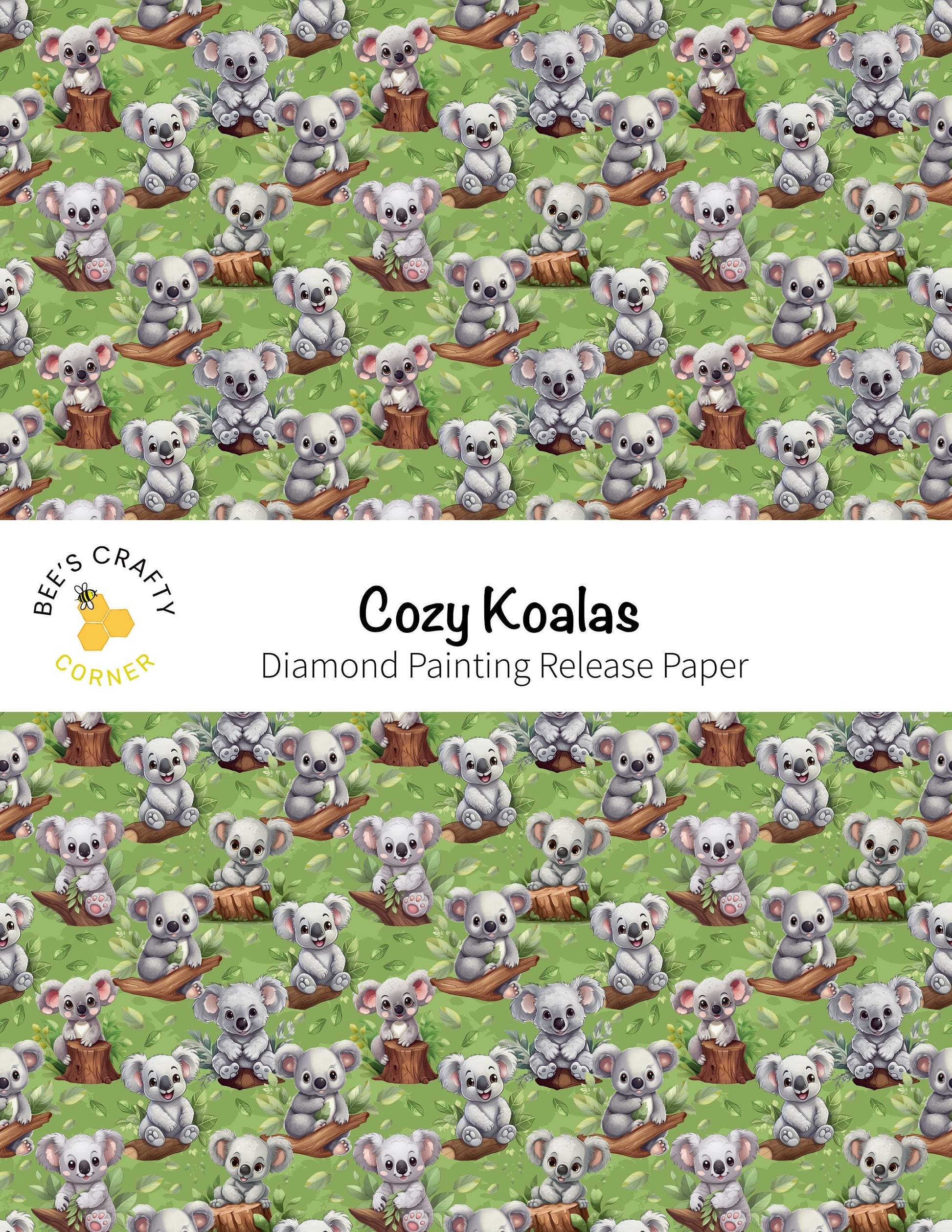 RELEASE PAPER | Cozy Koalas - Reusable Patterned Diamond Painting Release Paper