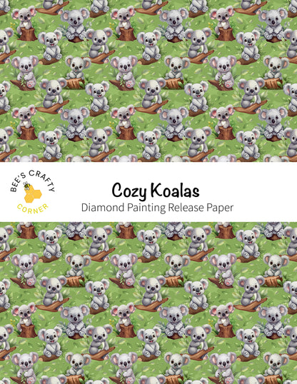 RELEASE PAPER | Cozy Koalas - Reusable Patterned Diamond Painting Release Paper