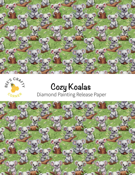 RELEASE PAPER | Cozy Koalas - Reusable Patterned Diamond Painting Release Paper