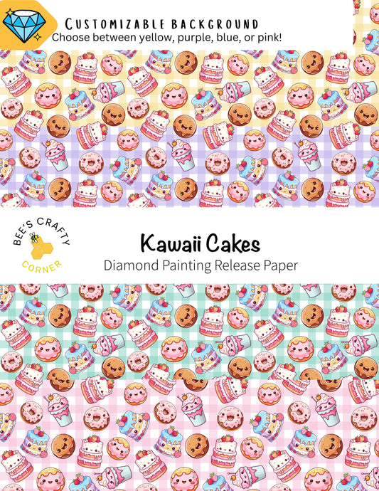 RELEASE PAPER | Kawaii Cakes - Reusable Patterned Diamond Painting Release Paper