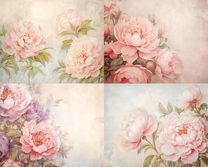 RELEASE PAPER | Vintage Pink Peonies - Theme Pack Reusable Diamond Painting Release Paper