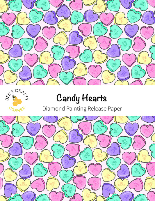 RELEASE PAPER | Candy Hearts - Reusable Patterned Diamond Painting Release Paper