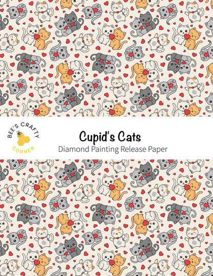 RELEASE PAPER | Cupid's Cats - Reusable Patterned Diamond Painting Release Paper