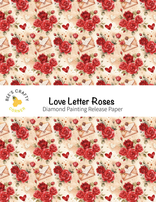 RELEASE PAPER | Love Letter Roses - Reusable Patterned Diamond Painting Release Paper