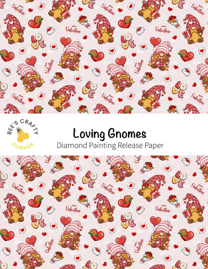 RELEASE PAPER | Loving Gnomes - Reusable Patterned Diamond Painting Release Paper