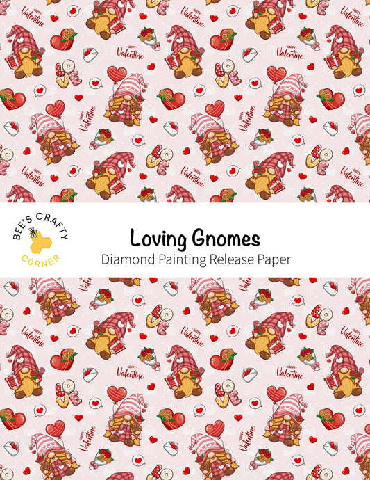 RELEASE PAPER | Loving Gnomes - Reusable Patterned Diamond Painting Release Paper
