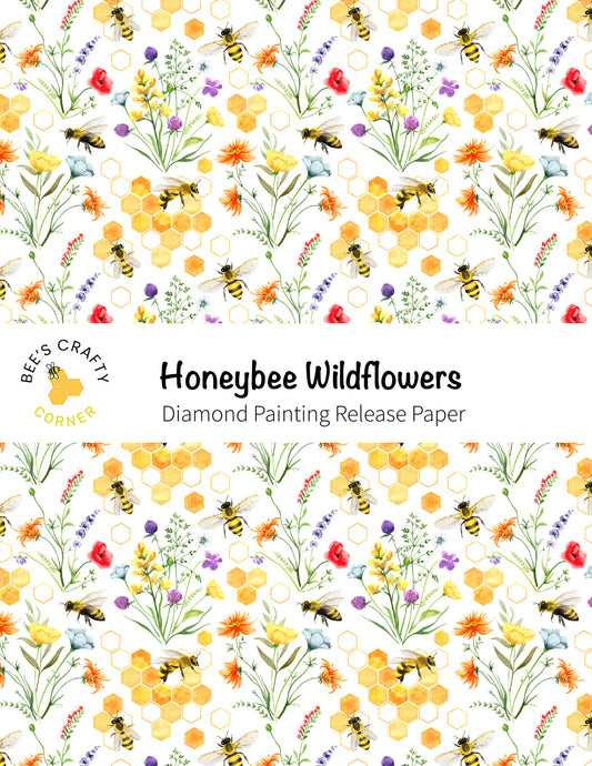 RELEASE PAPER | Honeybee Wildflowers - Reusable Patterned Diamond Painting Release Paper
