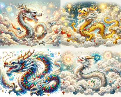 RELEASE PAPER | Year of the Dragon - Theme Pack Reusable Diamond Painting Release Paper