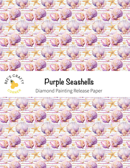 RELEASE PAPER | Purple Seashells - Reusable Patterned Diamond Painting Release Paper
