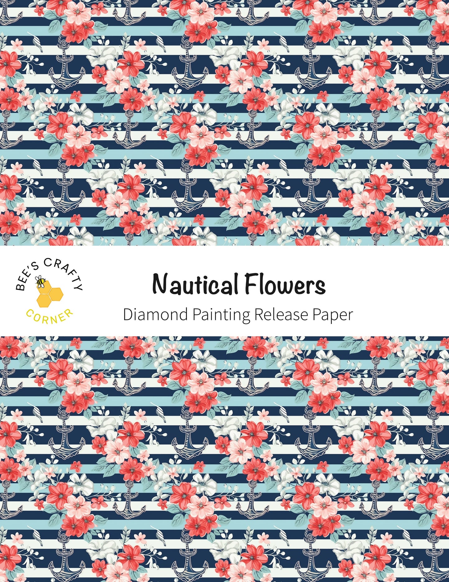 RELEASE PAPER | Nautical Flowers - Reusable Patterned Diamond Painting Release Paper