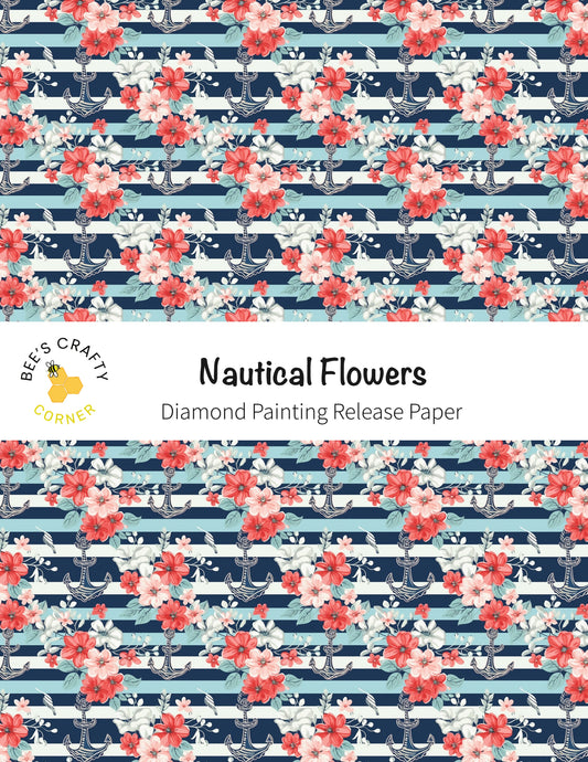 RELEASE PAPER | Nautical Flowers - Reusable Patterned Diamond Painting Release Paper