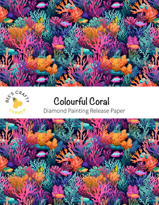 RELEASE PAPER | Colourful Coral - Reusable Patterned Diamond Painting Release Paper