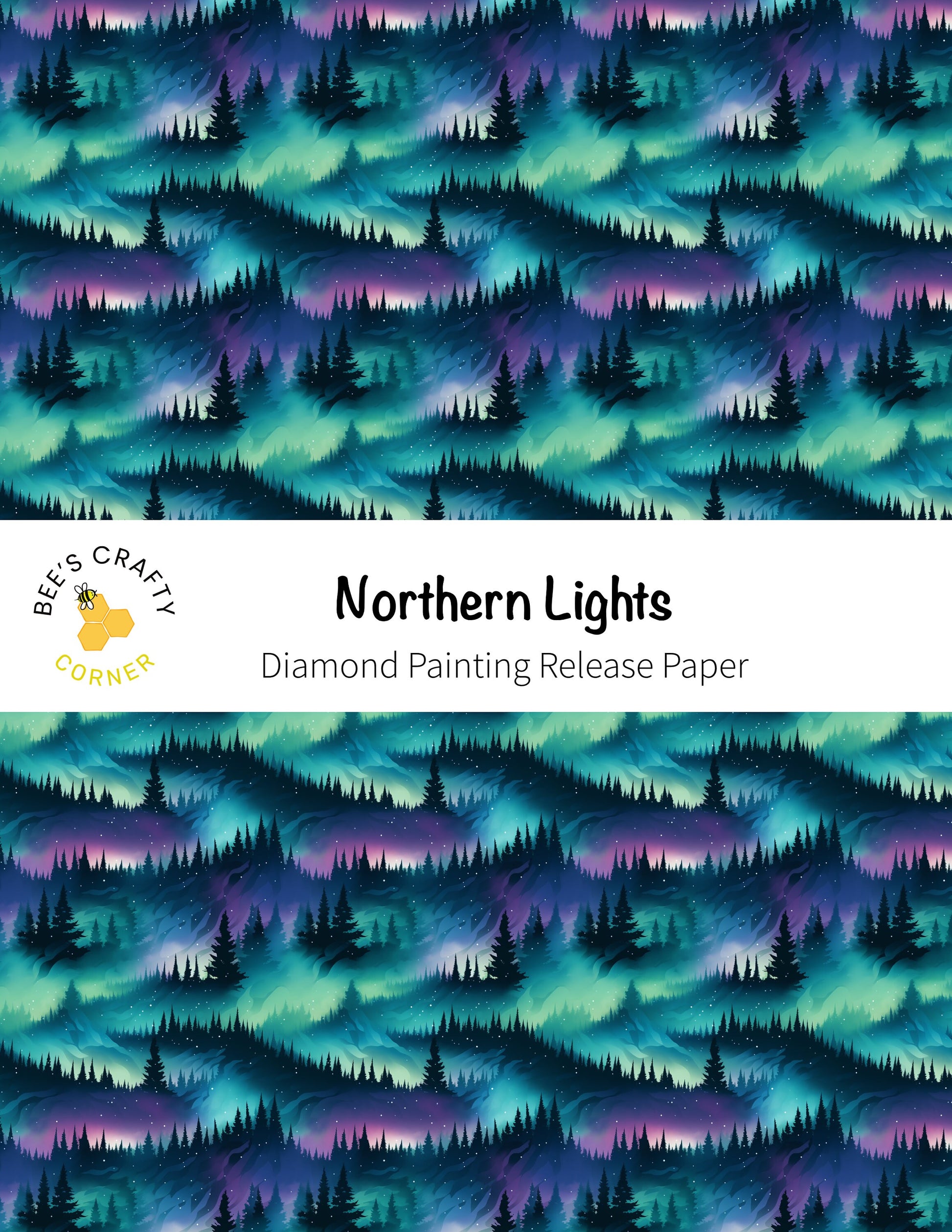 RELEASE PAPER | Northern Lights - Reusable Patterned Diamond Painting Release Paper
