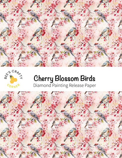 RELEASE PAPER | Cherry Blossom Birds - Reusable Patterned Diamond Painting Release Paper