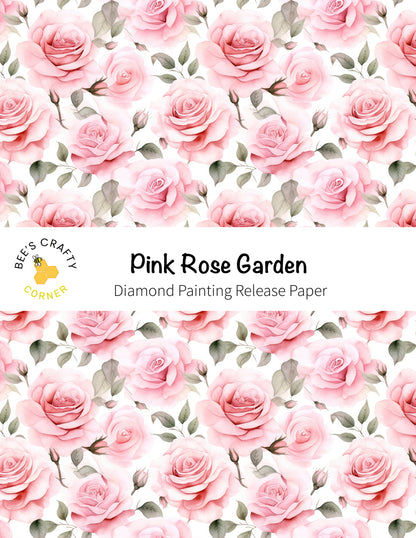 RELEASE PAPER | Pink Rose Garden - Reusable Patterned Diamond Painting Release Paper