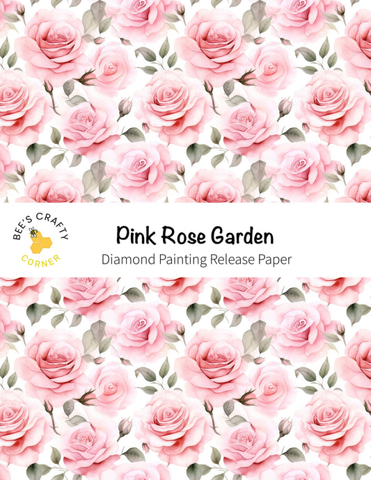 RELEASE PAPER | Pink Rose Garden - Reusable Patterned Diamond Painting Release Paper