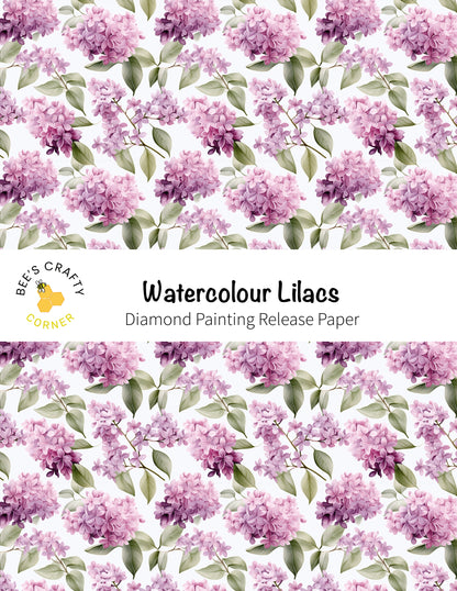 RELEASE PAPER | Watercolour Lilacs - Reusable Patterned Diamond Painting Release Paper