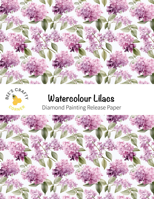 RELEASE PAPER | Watercolour Lilacs - Reusable Patterned Diamond Painting Release Paper