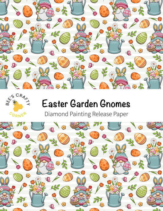 RELEASE PAPER | Easter Garden Gnomes - Reusable Patterned Diamond Painting Release Paper