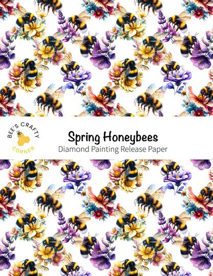 RELEASE PAPER | Spring Honeybees - Reusable Patterned Diamond Painting Release Paper