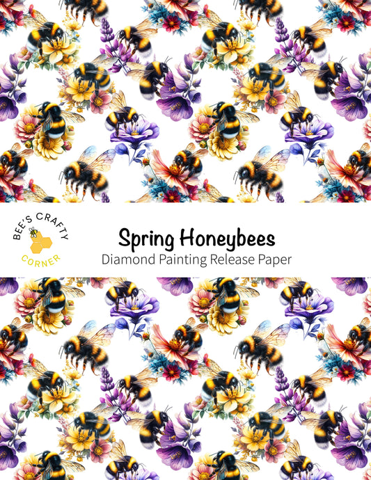 RELEASE PAPER | Spring Honeybees - Reusable Patterned Diamond Painting Release Paper