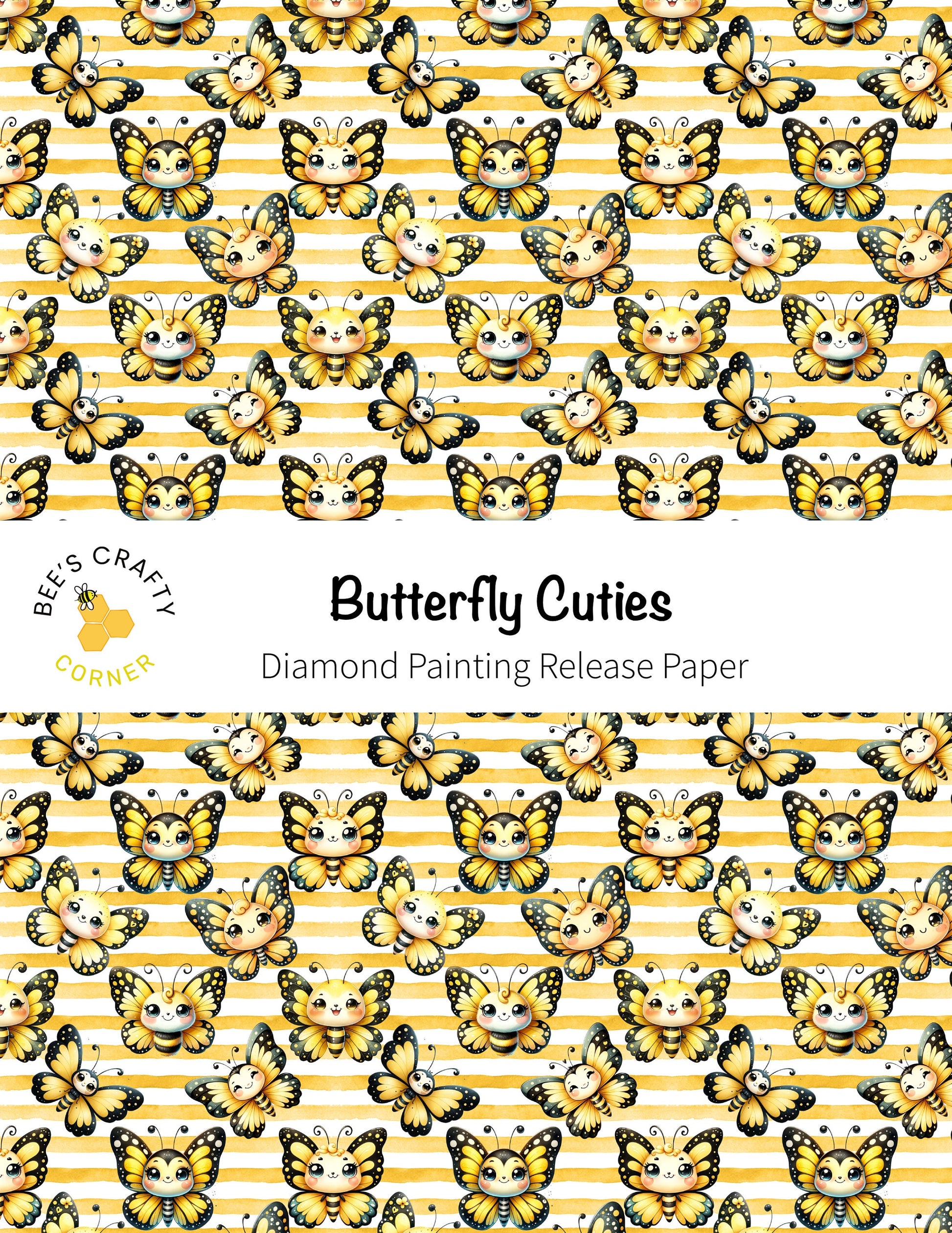 RELEASE PAPER | Butterfly Cuties - Reusable Patterned Diamond Painting Release Paper