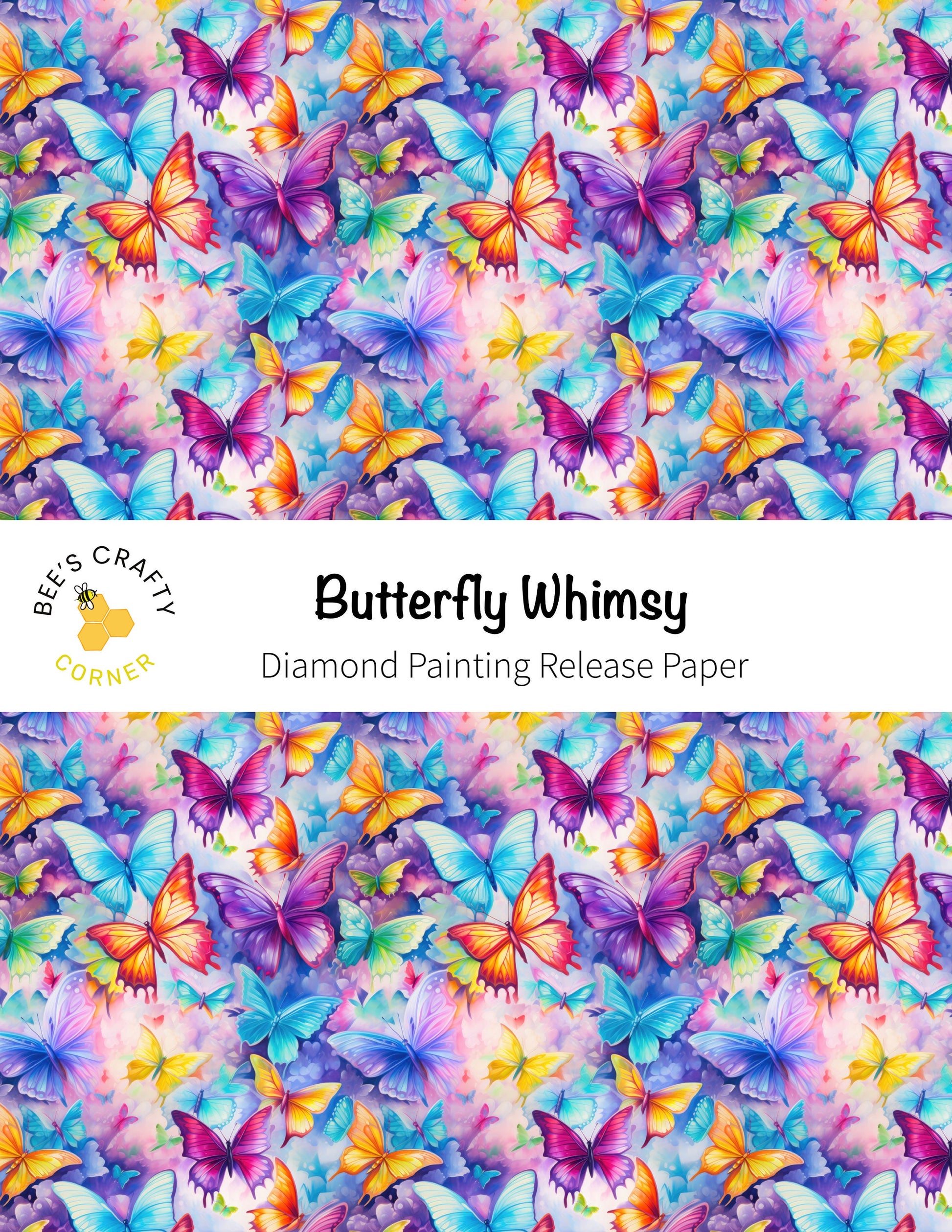 RELEASE PAPER | Butterfly Whimsy - Reusable Patterned Diamond Painting Release Paper