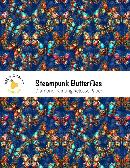 RELEASE PAPER | Steampunk Butterflies - Reusable Patterned Diamond Painting Release Paper