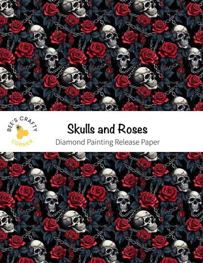 RELEASE PAPER | Skulls and Roses - Reusable Patterned Diamond Painting Release Paper