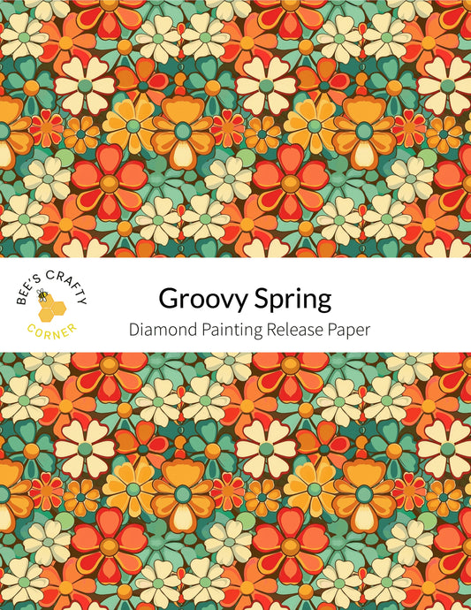 RELEASE PAPER | Groovy Spring - Reusable Patterned Diamond Painting Release Paper