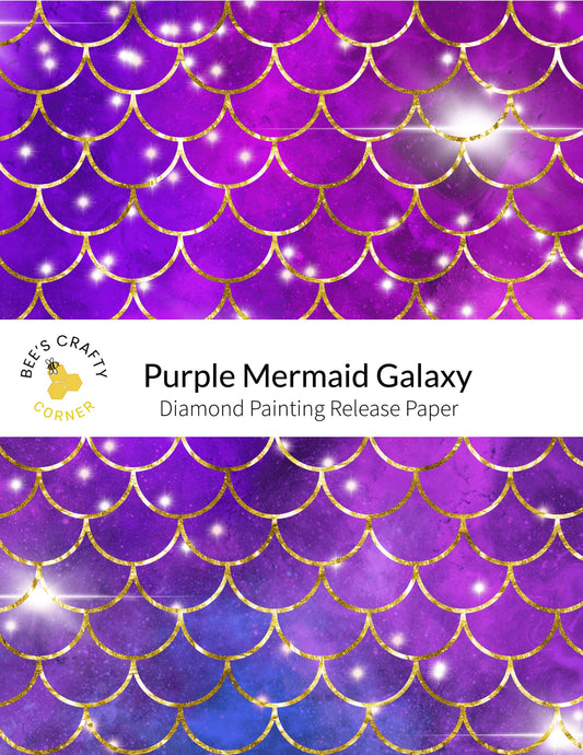 RELEASE PAPER | Purple Mermaid Galaxy - Reusable Patterned Diamond Painting Release Paper