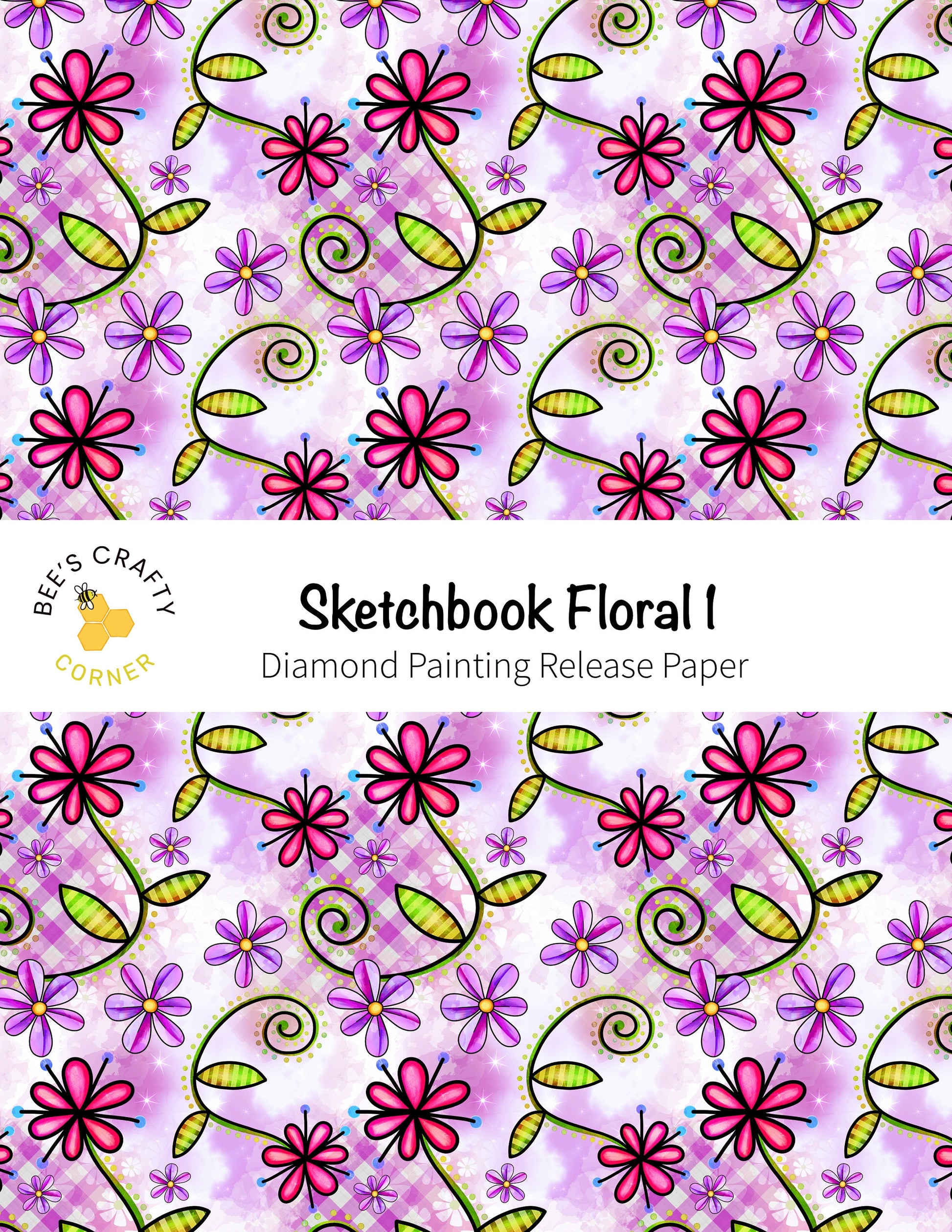 RELEASE PAPER | Sketchbook Floral 1 - Reusable Patterned Diamond Painting Release Paper