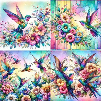 RELEASE PAPER | Stained Glass Hummingbird - Theme Pack Reusable Diamond Painting Release Paper