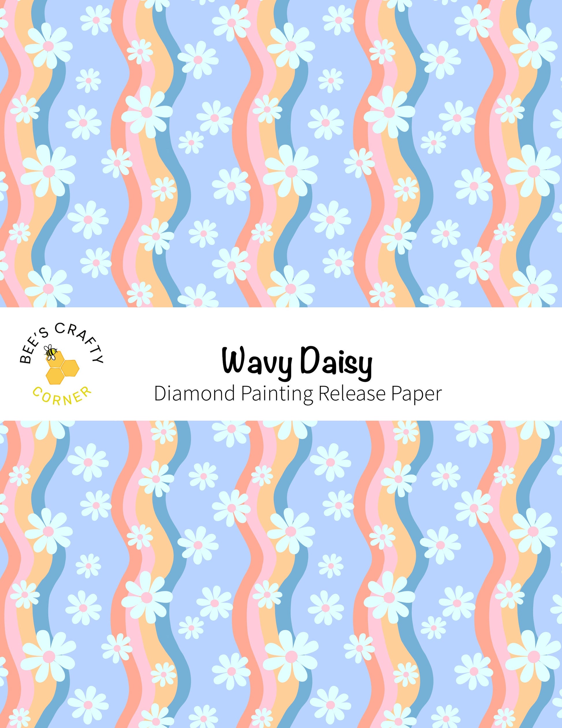 RELEASE PAPER | Wavy Daisy - Reusable Patterned Diamond Painting Release Paper