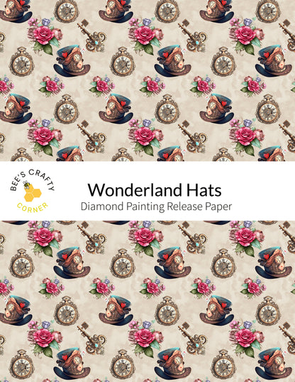 RELEASE PAPER | Wonderland Hats - Reusable Patterned Diamond Painting Release Paper