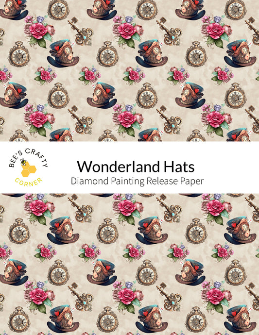 RELEASE PAPER | Wonderland Hats - Reusable Patterned Diamond Painting Release Paper