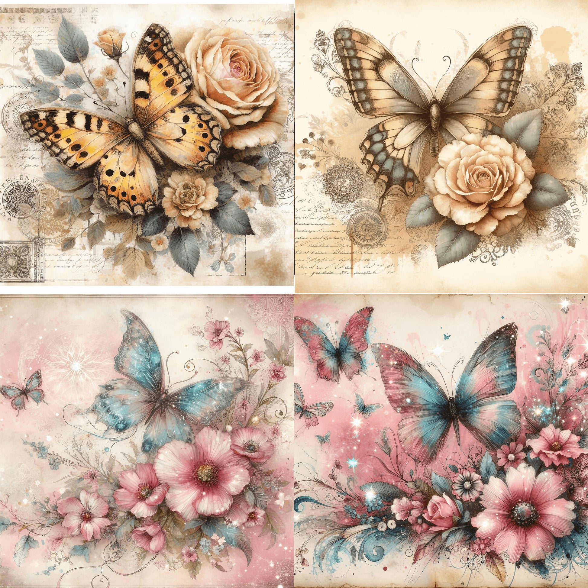 RELEASE PAPER | Vintage Butterflies Set 2 - Theme Pack Reusable Diamond Painting Release Paper