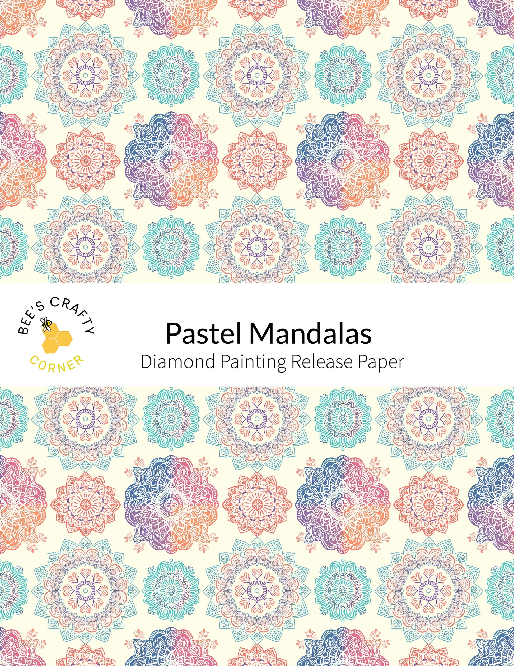RELEASE PAPER | Pastel Mandalas - Reusable Patterned Diamond Painting Release Paper