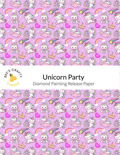 RELEASE PAPER | Unicorn Party - Reusable Patterned Diamond Painting Release Paper