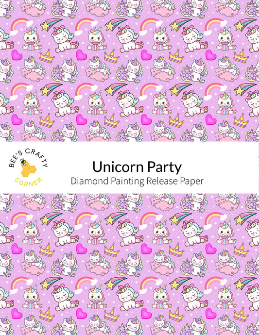 RELEASE PAPER | Unicorn Party - Reusable Patterned Diamond Painting Release Paper