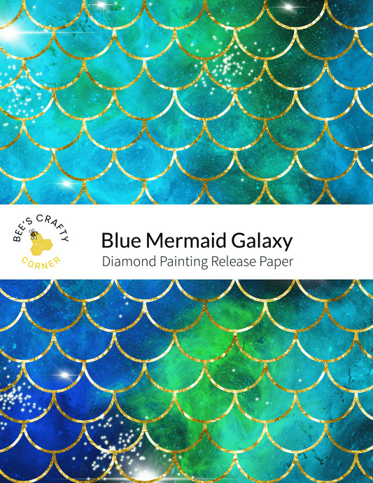 RELEASE PAPER | Blue Mermaid Galaxy - Reusable Patterned Diamond Painting Release Paper