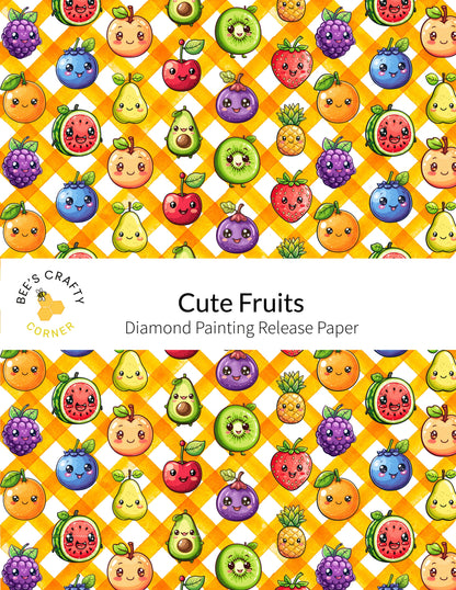 RELEASE PAPER | Cute Fruits - Reusable Patterned Diamond Painting Release Paper