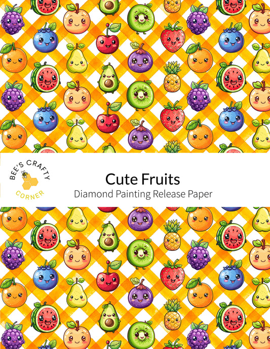 RELEASE PAPER | Cute Fruits - Reusable Patterned Diamond Painting Release Paper