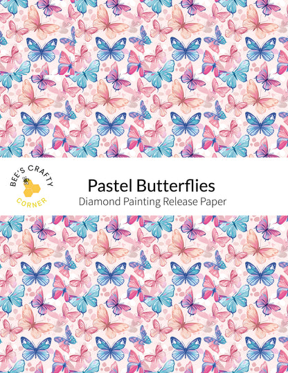 RELEASE PAPER | Pastel Butterflies - Reusable Patterned Diamond Painting Release Paper