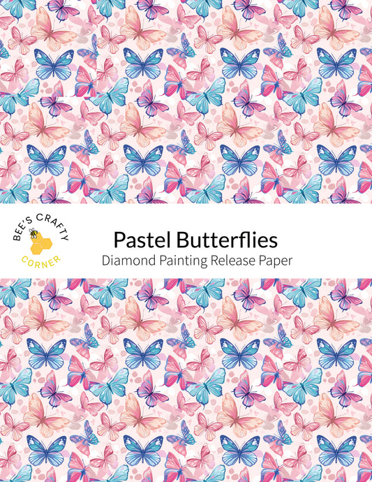 RELEASE PAPER | Pastel Butterflies - Reusable Patterned Diamond Painting Release Paper