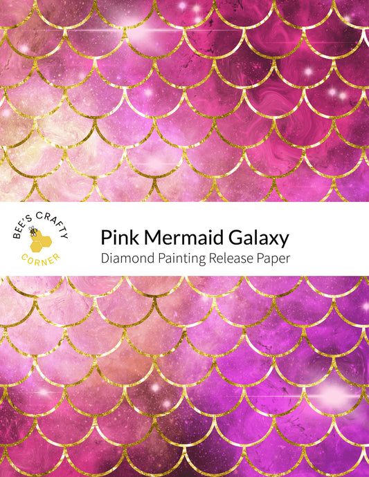 RELEASE PAPER | Pink Mermaid Galaxy - Reusable Patterned Diamond Painting Release Paper